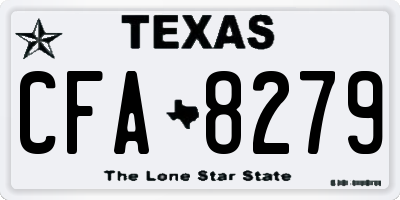 TX license plate CFA8279