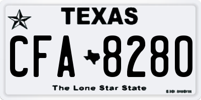 TX license plate CFA8280