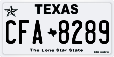 TX license plate CFA8289