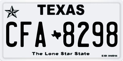 TX license plate CFA8298