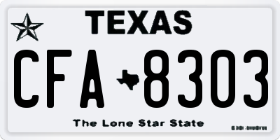 TX license plate CFA8303