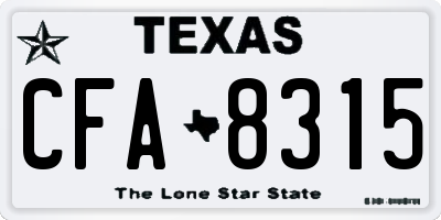 TX license plate CFA8315