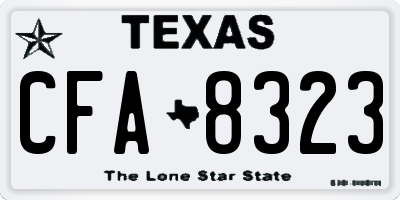 TX license plate CFA8323