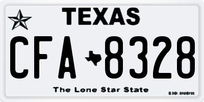 TX license plate CFA8328
