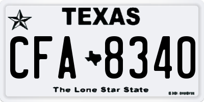 TX license plate CFA8340