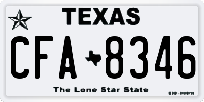 TX license plate CFA8346