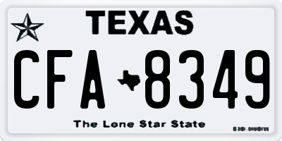 TX license plate CFA8349