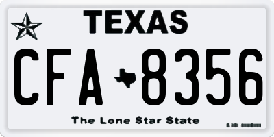 TX license plate CFA8356