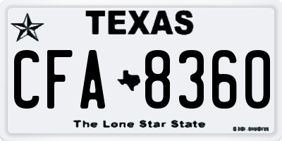 TX license plate CFA8360