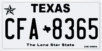 TX license plate CFA8365