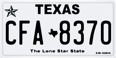 TX license plate CFA8370