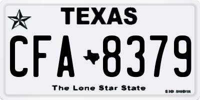 TX license plate CFA8379