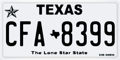 TX license plate CFA8399