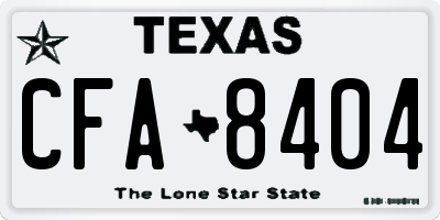 TX license plate CFA8404