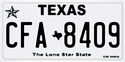 TX license plate CFA8409
