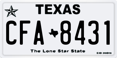 TX license plate CFA8431