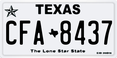 TX license plate CFA8437