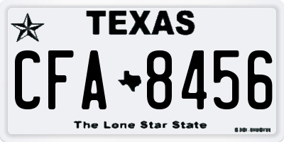 TX license plate CFA8456