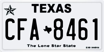 TX license plate CFA8461