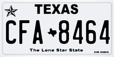 TX license plate CFA8464