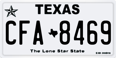 TX license plate CFA8469