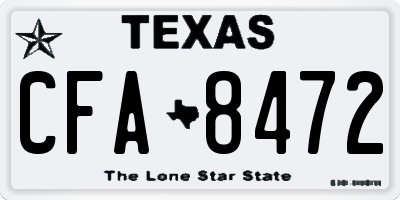 TX license plate CFA8472