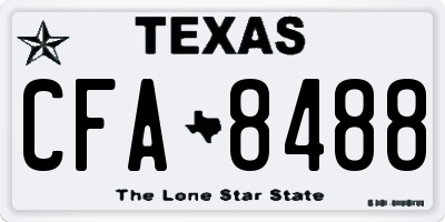 TX license plate CFA8488