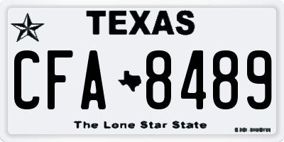 TX license plate CFA8489