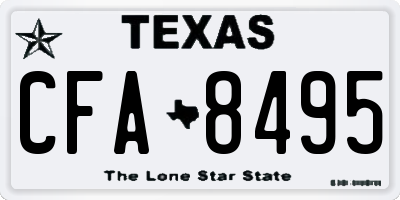 TX license plate CFA8495