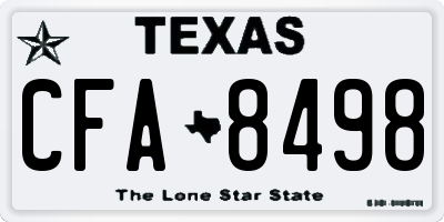 TX license plate CFA8498