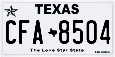 TX license plate CFA8504