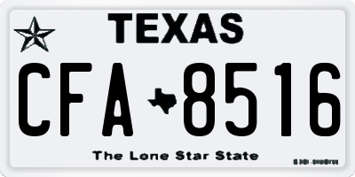 TX license plate CFA8516