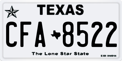 TX license plate CFA8522