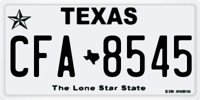 TX license plate CFA8545