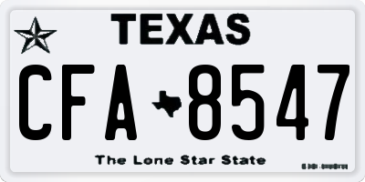 TX license plate CFA8547