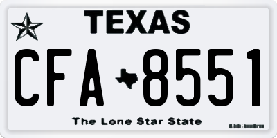 TX license plate CFA8551