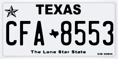 TX license plate CFA8553