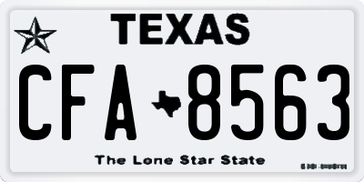 TX license plate CFA8563
