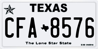 TX license plate CFA8576