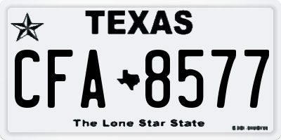 TX license plate CFA8577