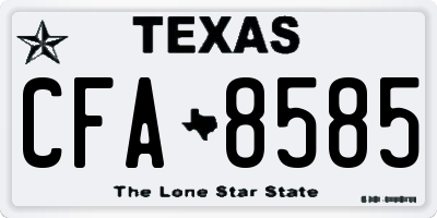TX license plate CFA8585