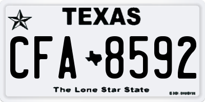 TX license plate CFA8592