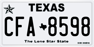 TX license plate CFA8598