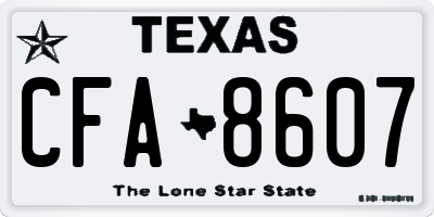 TX license plate CFA8607