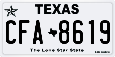 TX license plate CFA8619