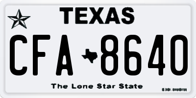 TX license plate CFA8640