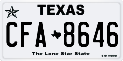 TX license plate CFA8646