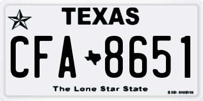 TX license plate CFA8651