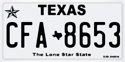 TX license plate CFA8653