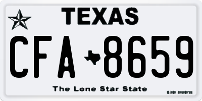 TX license plate CFA8659